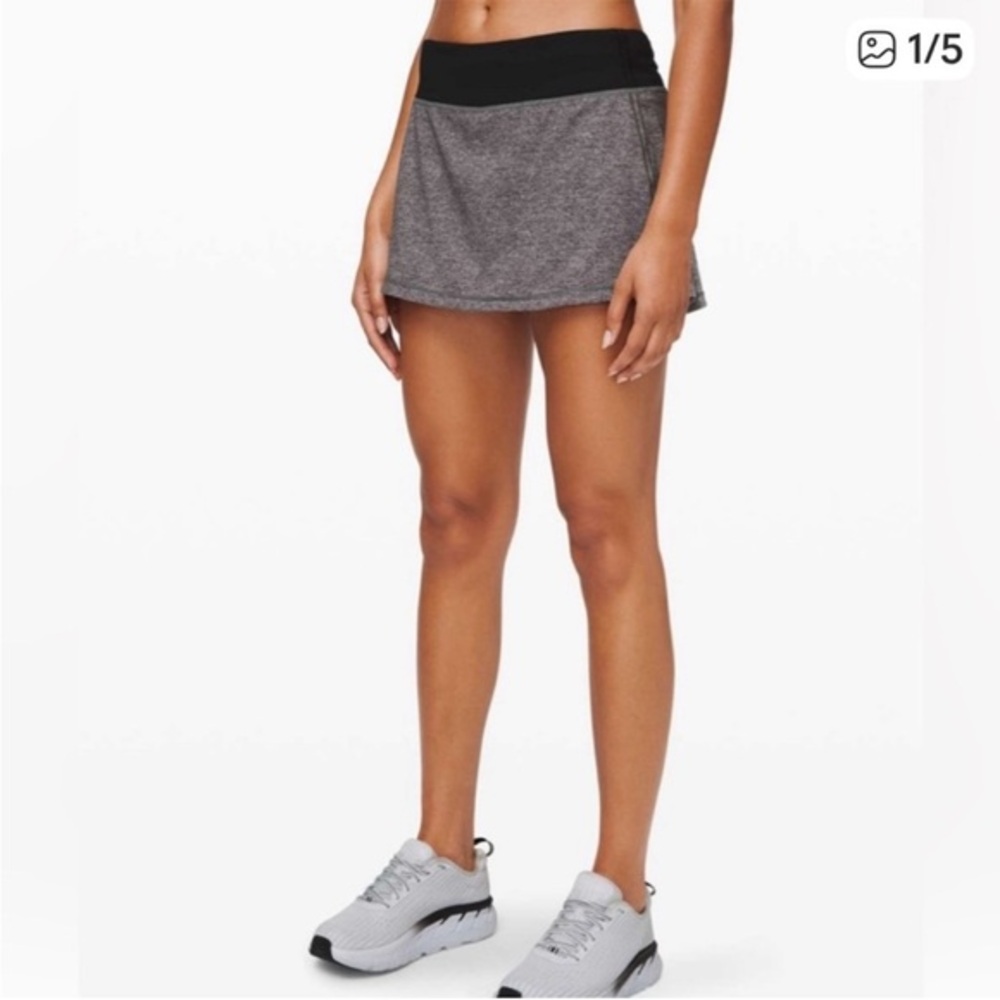 lululemon athletica Gray Athletic Skort with Black Waistband
